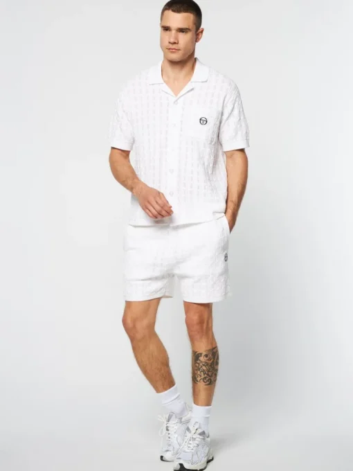 Knitwear|Sergio Tacchini Ulivo Crochet Shirt- Brilliant White