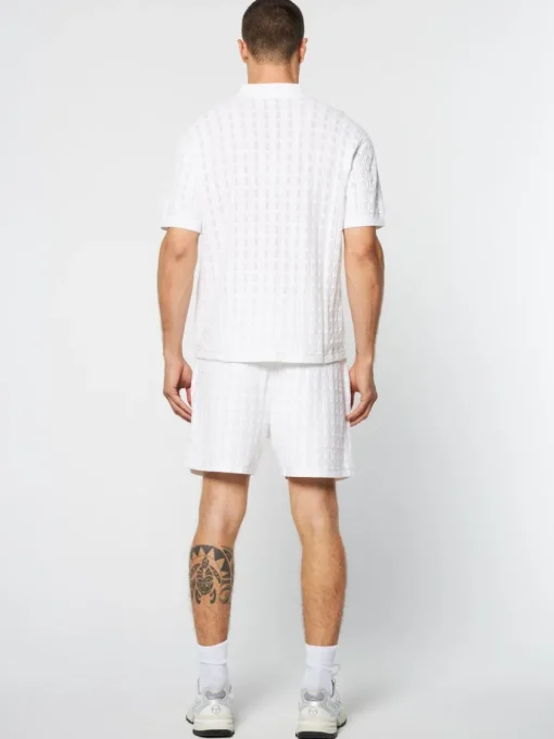 Knitwear|Sergio Tacchini Ulivo Crochet Shirt- Brilliant White
