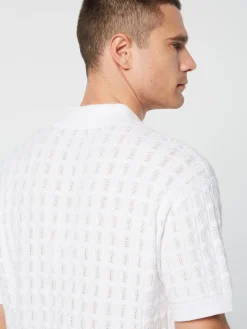 Knitwear|Sergio Tacchini Ulivo Crochet Shirt- Brilliant White