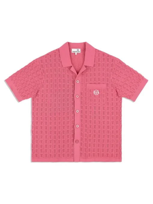 View All|Sergio Tacchini Ulivo Crochet Shirt- Wild Rose