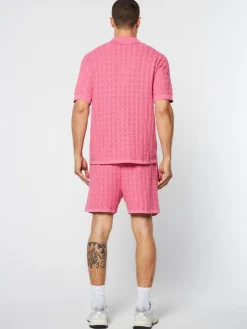 View All|Sergio Tacchini Ulivo Crochet Shirt- Wild Rose