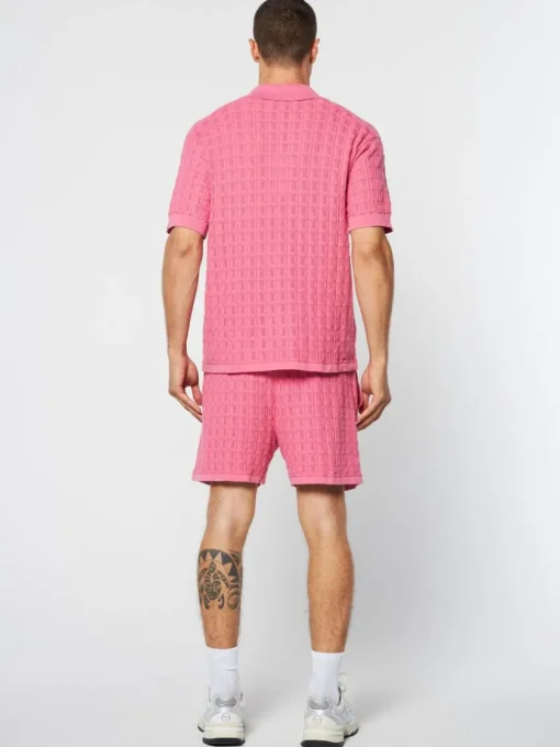 View All|Sergio Tacchini Ulivo Crochet Shirt- Wild Rose