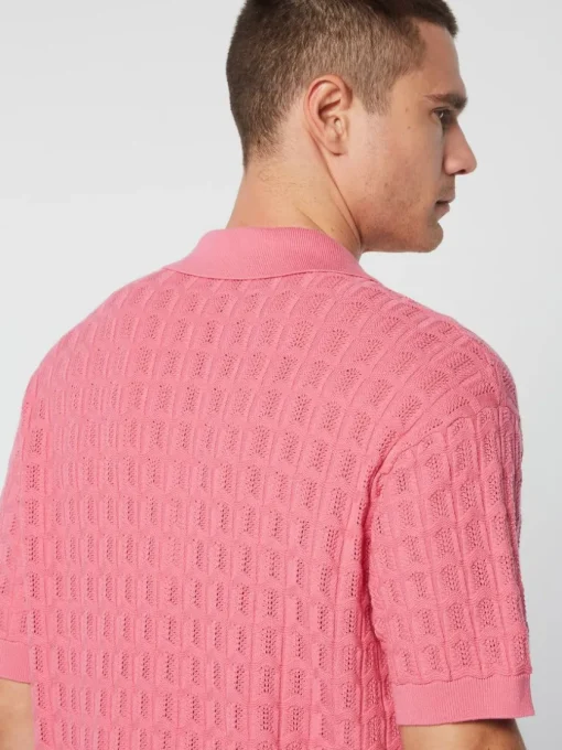 View All|Sergio Tacchini Ulivo Crochet Shirt- Wild Rose