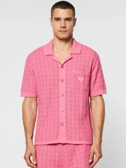 Knitwear|Sergio Tacchini Ulivo Crochet Shirt- Wild Rose