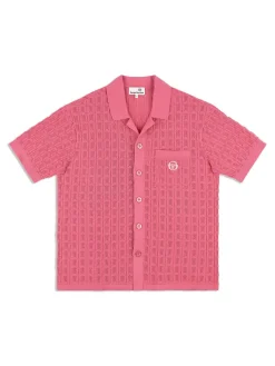 Matching Separates|Sergio Tacchini Ulivo Crochet Shirt- Wild Rose