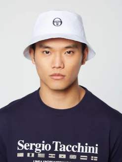 Headwear|Sergio Tacchini Vacanza Bucket Hat- Brilliant White