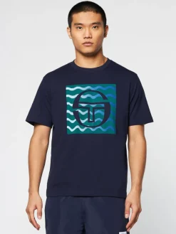 For The Court|Sergio Tacchini Veloce T-Shirt- Maritime Blue