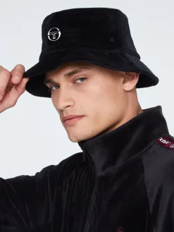 View All|Sergio Tacchini Velour Bucket Hat-Black