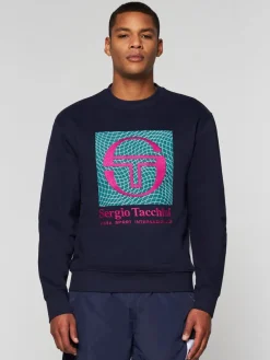 View All|Sergio Tacchini Warp Crewneck- Maritime Blue