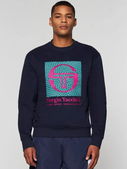 Sweatshirts And Hoodies|Sergio Tacchini Warp Crewneck- Maritime Blue
