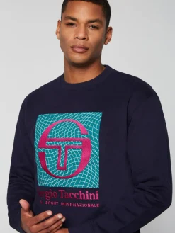 Sweatshirts And Hoodies|Sergio Tacchini Warp Crewneck- Maritime Blue