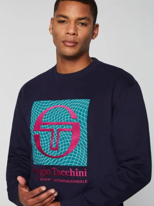 Sweatshirts And Hoodies|Sergio Tacchini Warp Crewneck- Maritime Blue