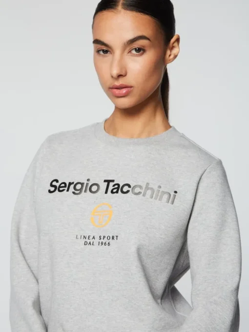 For The Court|Sergio Tacchini Women'S Linea Sport Crewneck- Heather Grey