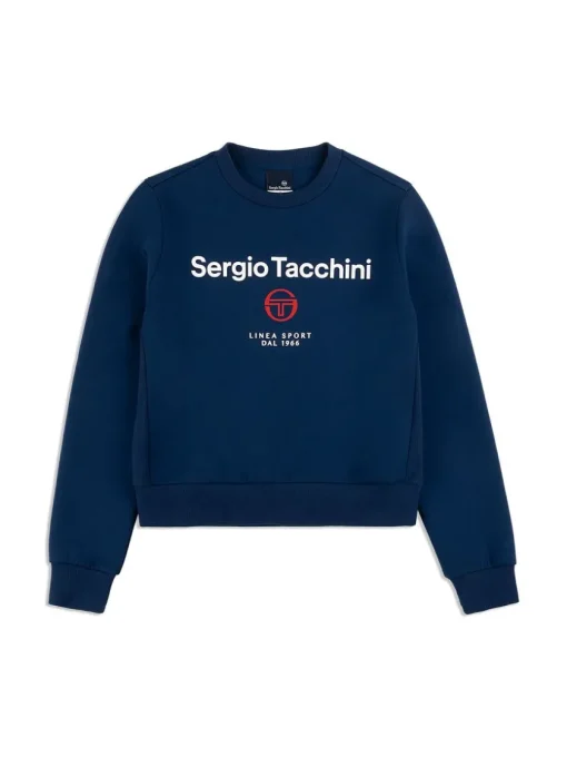 For The Court|Sergio Tacchini Women'S Linea Sport Crewneck- Maritime Blue
