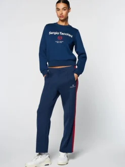 For The Court|Sergio Tacchini Women'S Linea Sport Crewneck- Maritime Blue
