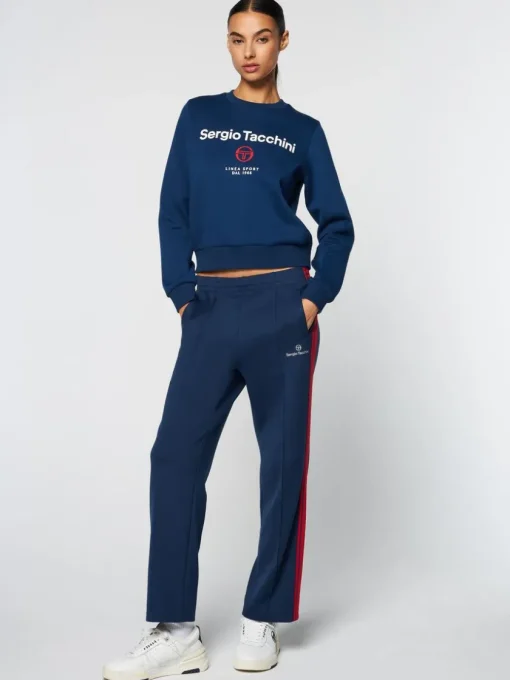 For The Court|Sergio Tacchini Women'S Linea Sport Crewneck- Maritime Blue