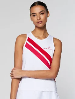 Tops And Sports Bras|Sergio Tacchini Women'S Ortica Tennis Tank- White