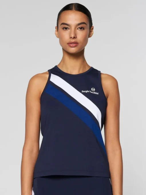 Tops And Sports Bras|Sergio Tacchini Women'S Ortica Tennis Tank- Maritime Blue