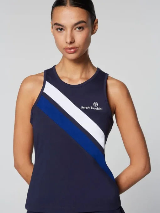 Tops And Sports Bras|Sergio Tacchini Women'S Ortica Tennis Tank- Maritime Blue