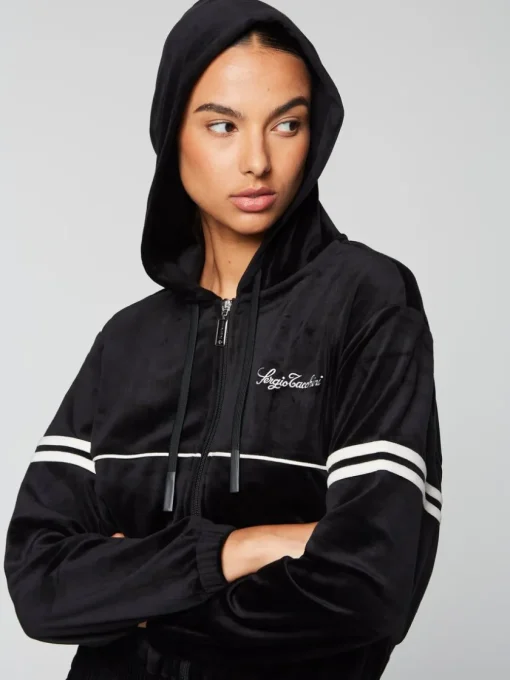 Velour|Sergio Tacchini Women'S Scopeto Hoodie- Black Beauty
