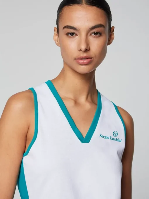 Tops And Sports Bras|Sergio Tacchini Women'S Vigentino Tennis V-Neck Tank Top- White